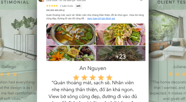 Review nhà hàng hương quê của khách hàng An Nguyen