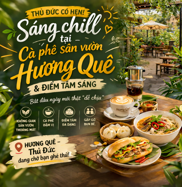 THỦ ĐỨC CÓ HẸN – SÁNG CHILL TẠI CÀ PHÊ SÂN VƯỜN HƯƠNG QUÊ